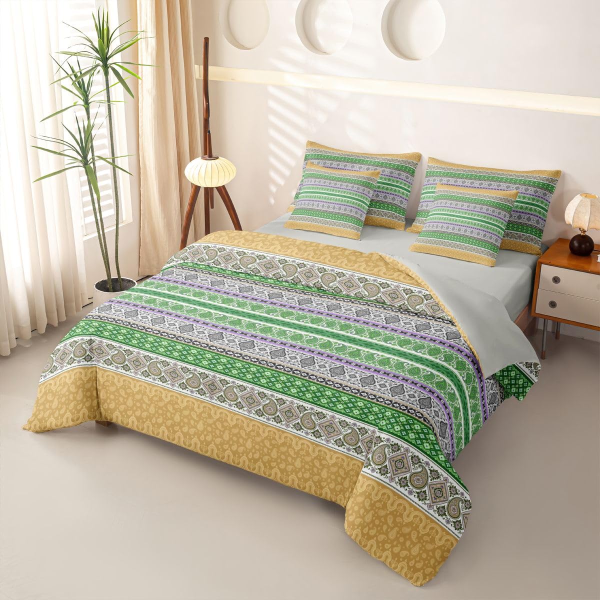Homewish Set copripiumino king size Hippie Boho Line 7 pezzi
