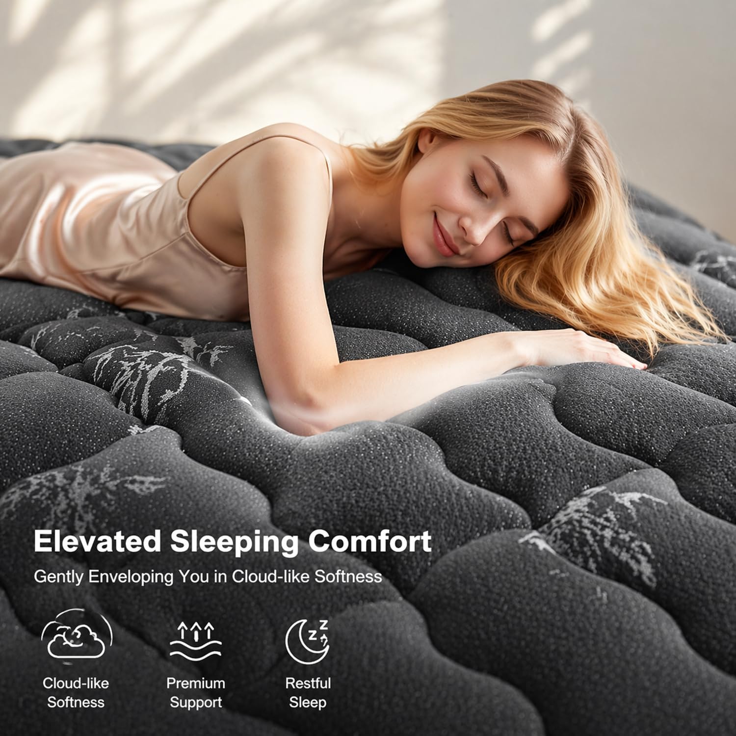 Premium Quilted 1000GSM Luxury Extra Thick Mattress Topper - Sleep Cooler Tonight with the Power of Bamboo, Hotel-Like Comfort for Hot Sleepers, Deep Pocket 8-21" (Bamboo-White, Queen)