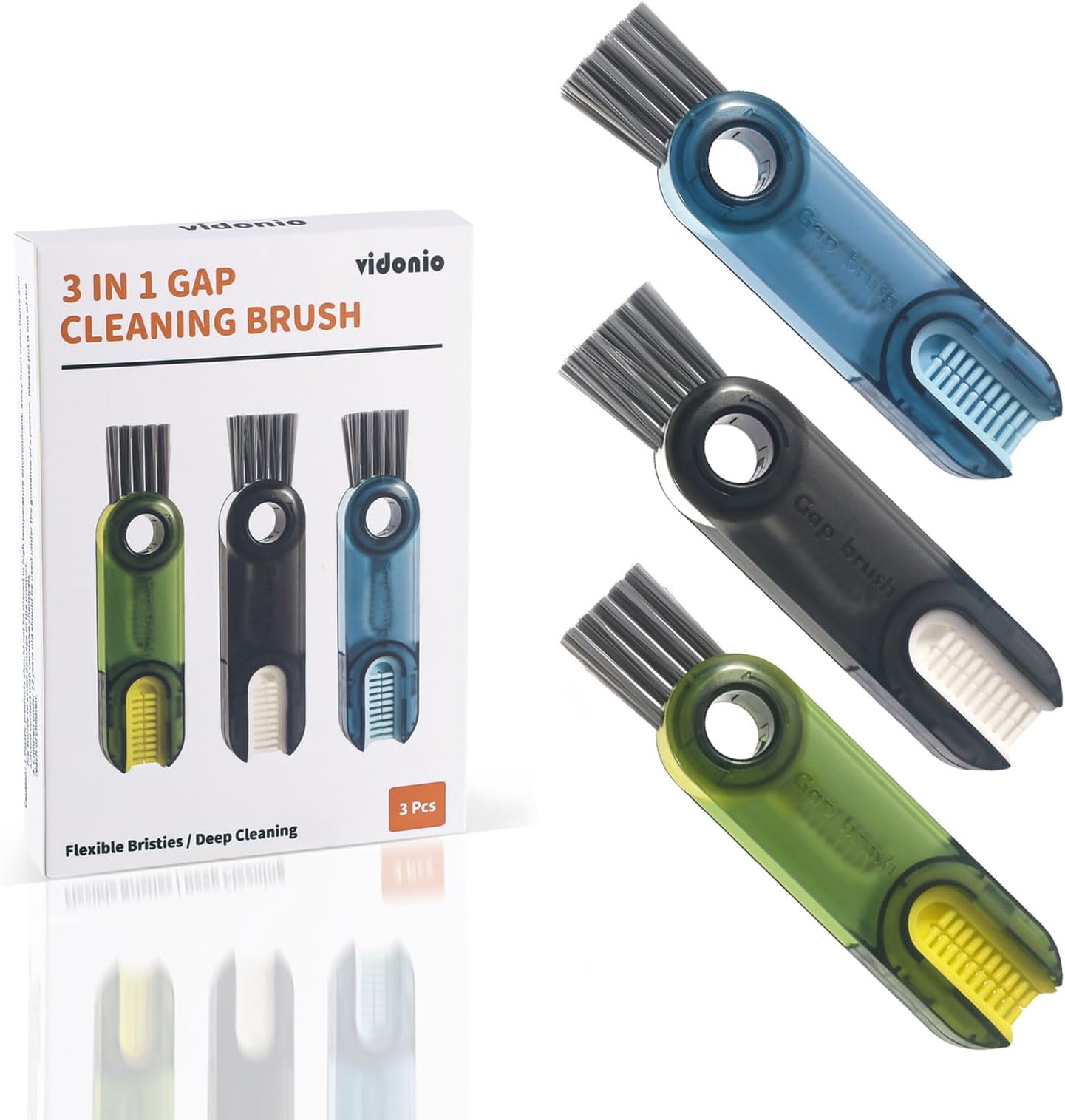 3 in 1 Cup Lid Cleaning Brush Set, Multi-Functional Insulation Cup Crevice Cleaning Tools, Mini Silicone Bottle Cup-Holder Cleaner, Home Kitchen Cleaning Tools