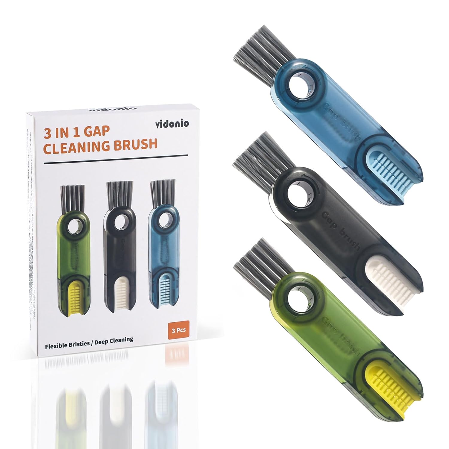 3 in 1 Cup Lid Gap Cleaning Brush Set Multifunctional Insulation Bottle Cleaning Tools Mutipurpose Tiny Silicone Cup