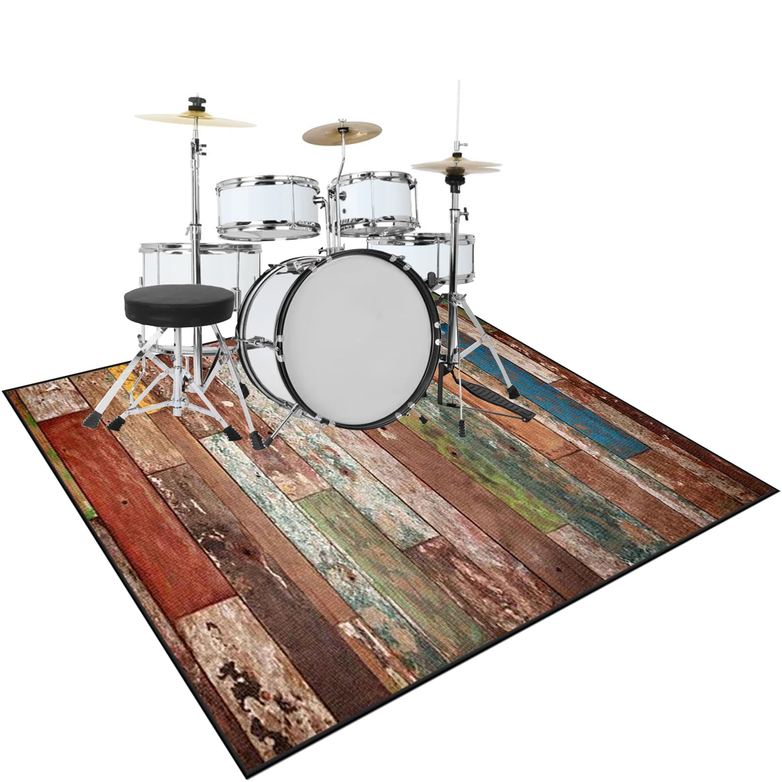 150 x 120 cm Drum Teppich Schlagzeugteppich - rutschfeste Trommelteppich Schallschutzdecke - Schallschutz Teppich Schallschutzmatte - Elektrisches Schlagzeug Teppich