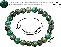 Vista 379 de Amazing Gemstone Pulsera de cristal para mujeres y hombres, pulsera de cristal curativo de protección, pulsera elástica con cuentas de piedras