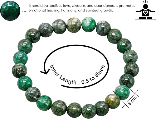 Miniatura 379 de Amazing Gemstone Pulsera de cristal para mujeres y hombres, pulsera de cristal curativo de protección, pulsera elástica con cuentas de piedras