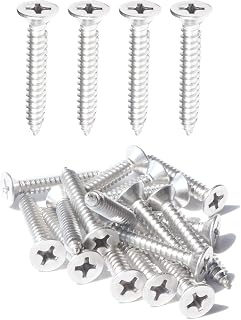 IMScrews 100pcs #14 x 1" (25mm) Stainless Flat Head Phillips Wood Screws 18-8 (304) Stainless Steel Countersunk Self Tapping Screws