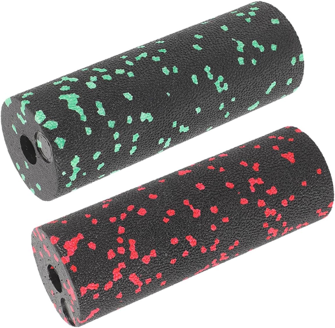 HEMOTON 2pcs Mini Fitness Foam Rollers for Muscle, Hollow Lightweight Body Rollers for Deep Tissue Massage, Portable Exercise Equipment for Back and Thigh Workout