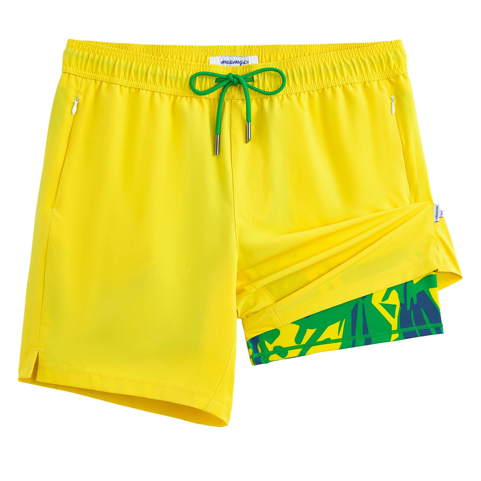 maamgic 2 in 1 Mens Swim Trunks 7 Inch Swim Shorts Swim Suits Board Shorts