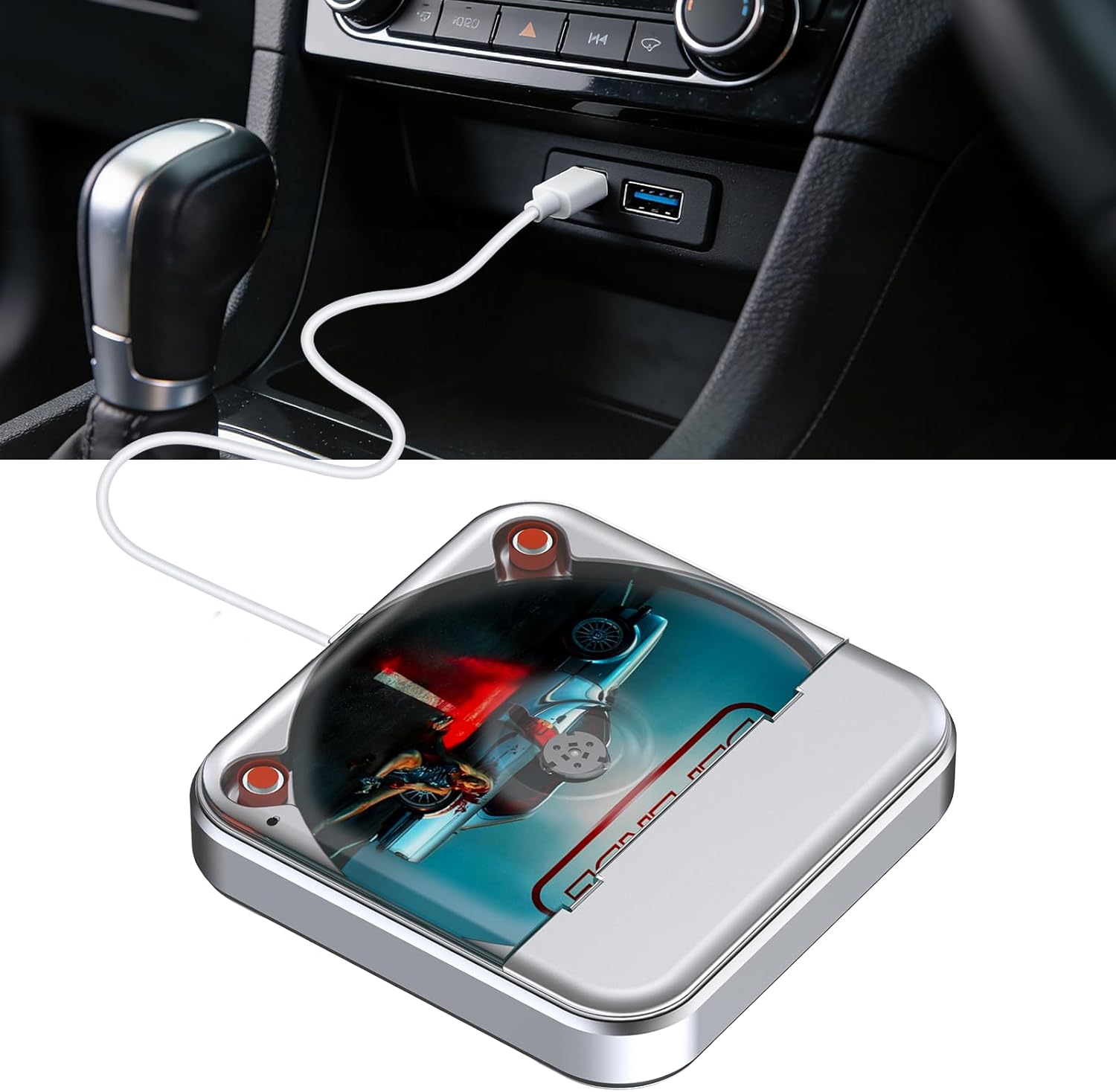 Portable Car CD Player,CENXINY External CD Player with 1 M AUX