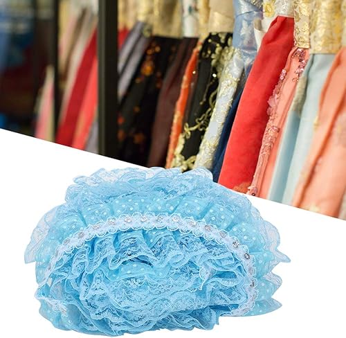 Miniatura 6 de Cinta de encaje de malla de 5 yardas, puntos de impresión de 1.772 in, cinta de encaje de malla, cinta de encaje de costura, lentejuelas bordadas,