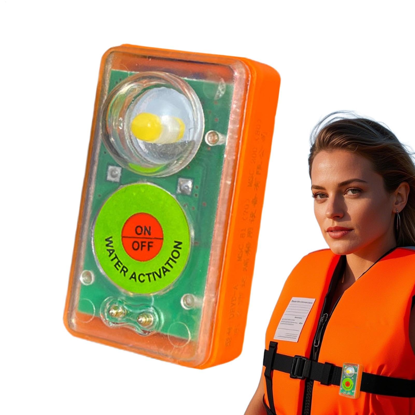LETROBILES LED Lumière activée par l'eau - Locateur de survie automatique portable - Équipement de sauvetage à faisceau haute intensité, dispositif de sécurité maritime