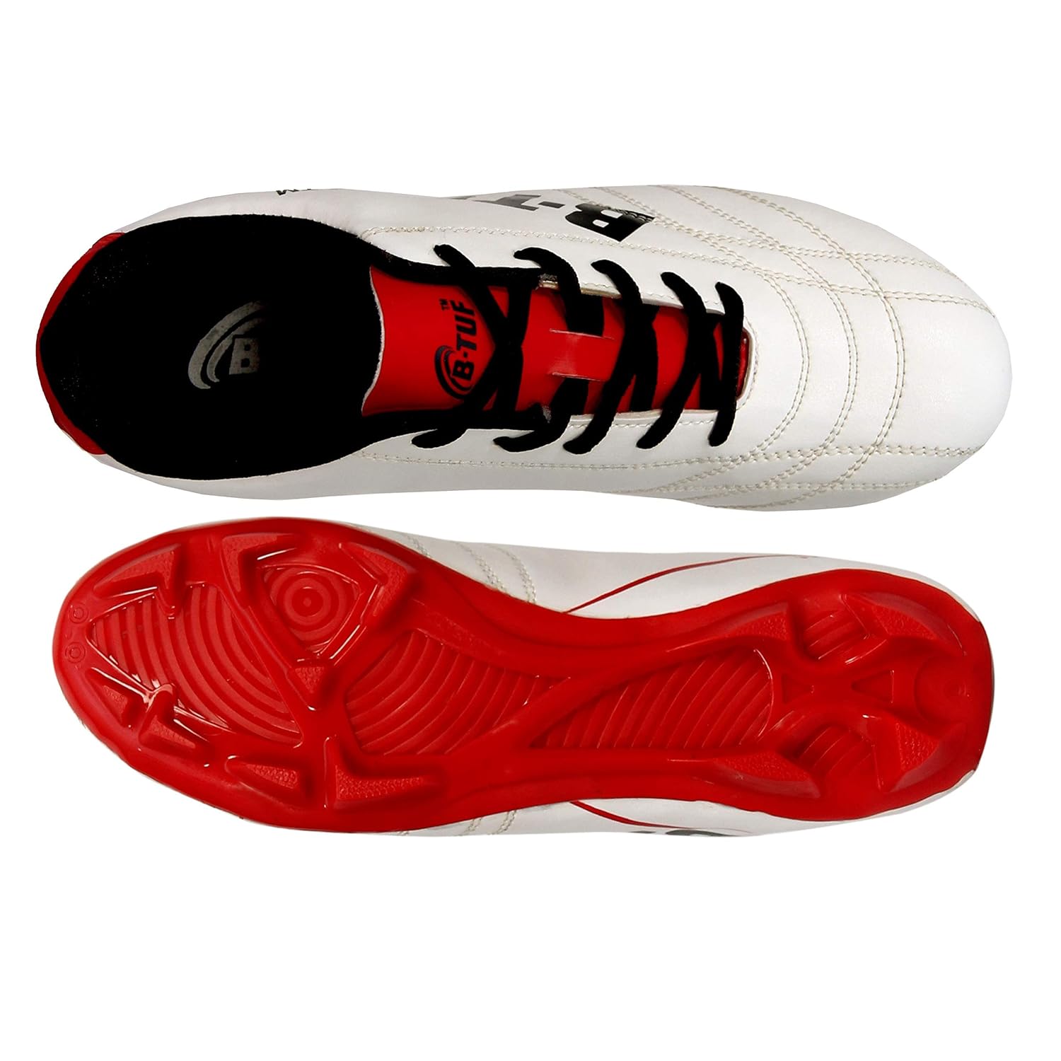 B-TUF Torpedo Football Shoes Stud Boot Lightweight for Men Boys Kids Girls (White/Blue/Red) 7 71phjwygSLL. SL1500