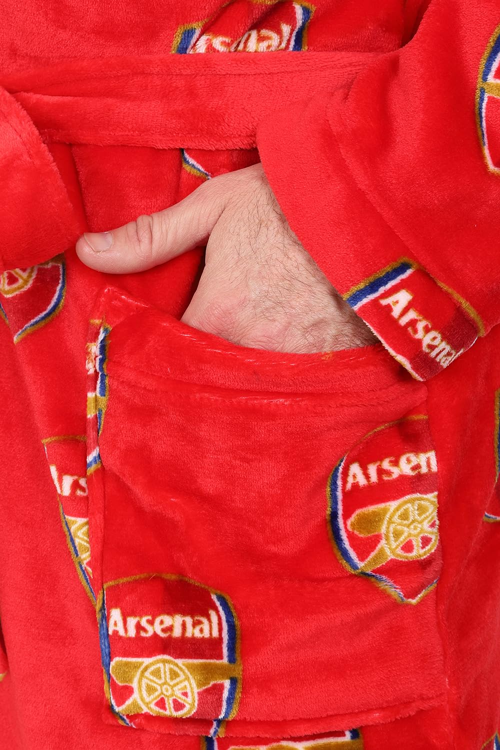 Arsenal F.C. Accappatoio ufficiale da uomo in pile con cappuccio