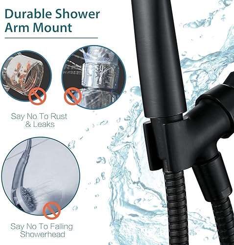 Miniatura 5 de BRIGHT SHOWERS Manguera de ducha de 69 pulgadas con soporte de cabezal de ducha de latón, bronce aceitado