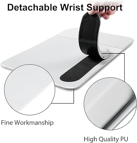 Miniatura 6 de VIVIYA Alfombrilla de mouse de carga inalámbrica de 15 W con soporte de muñeca desmontable y adaptador de corriente de 20 W, cargador de teléfono