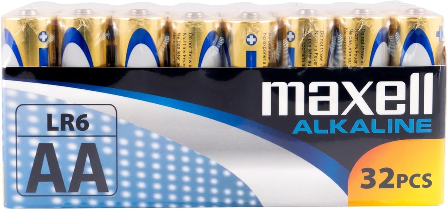 Maxell LR6 AA Alkaline Batteries Pack de 32 pilas Golden Amazon.co.uk