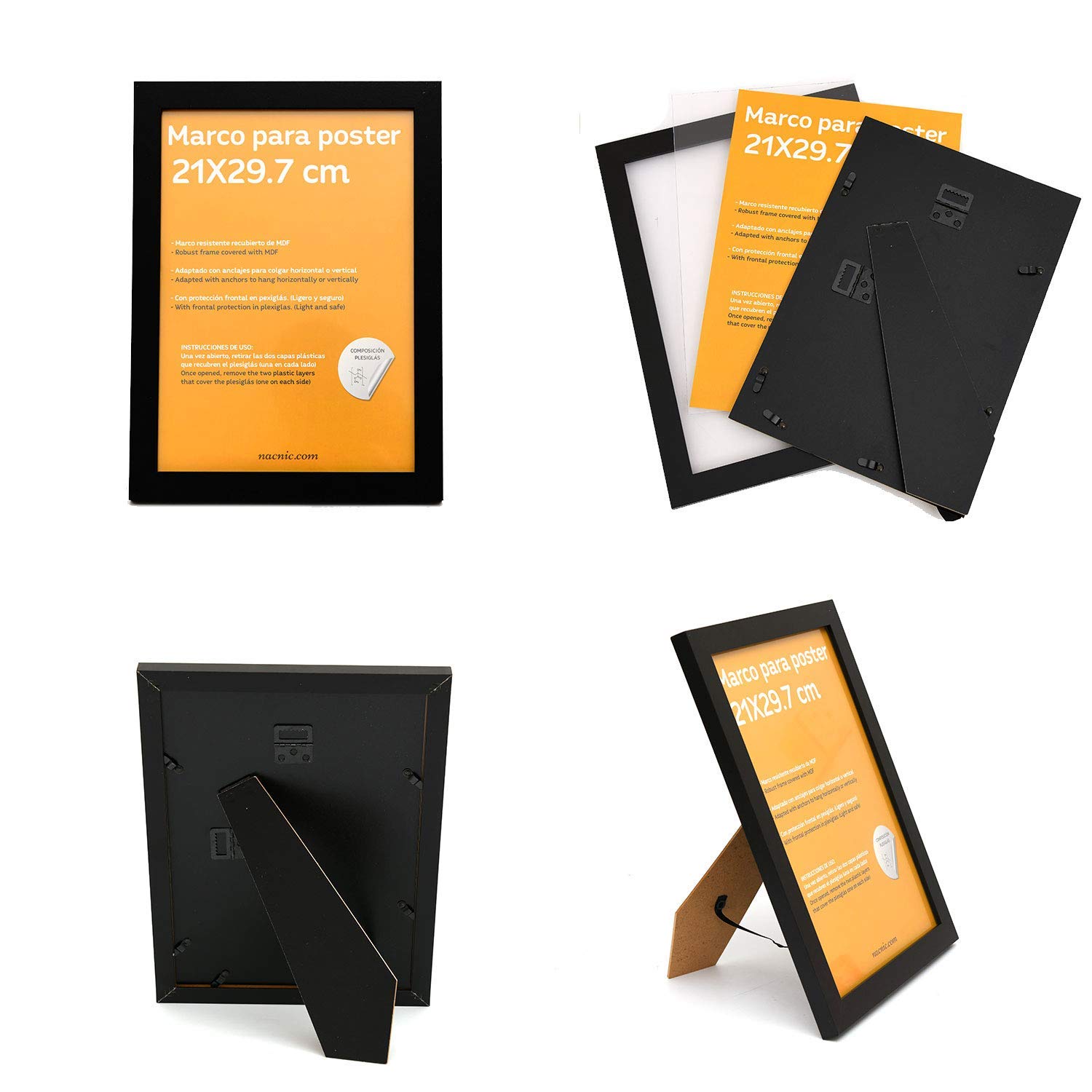 Nacnic Set de 4 láminas para enmarcar Eclipse. Posters Estilo nórdico para la decoración del hogar. Tamaño A4