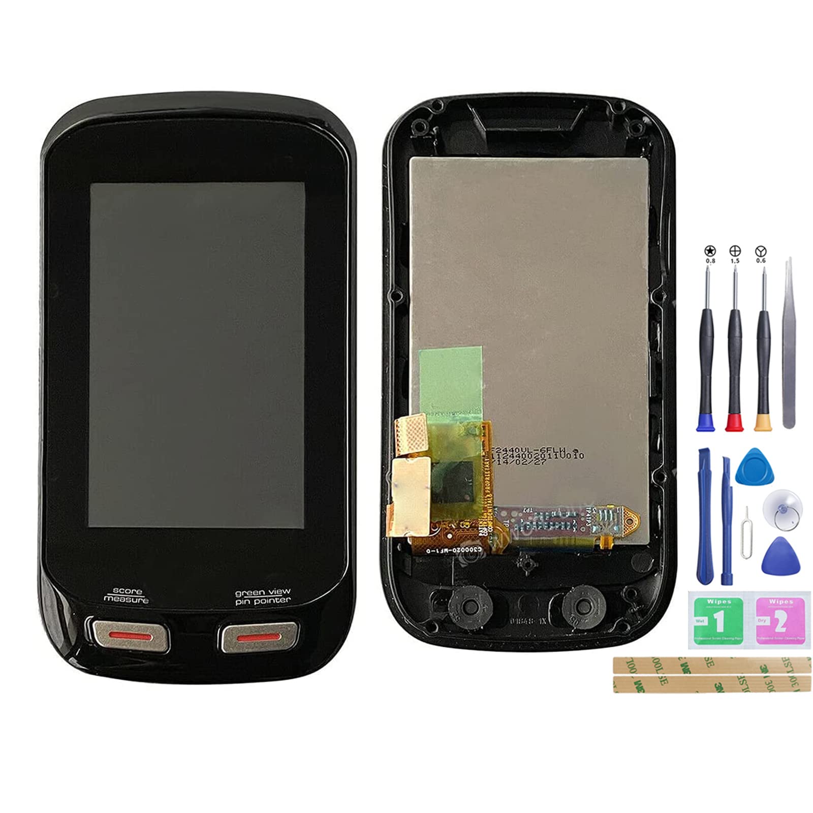 Jinyan LCD Screen for GAR-MIN Approach G8 GPS LCD Display + Touch Screen Bicycle GPS Replacement (Black)