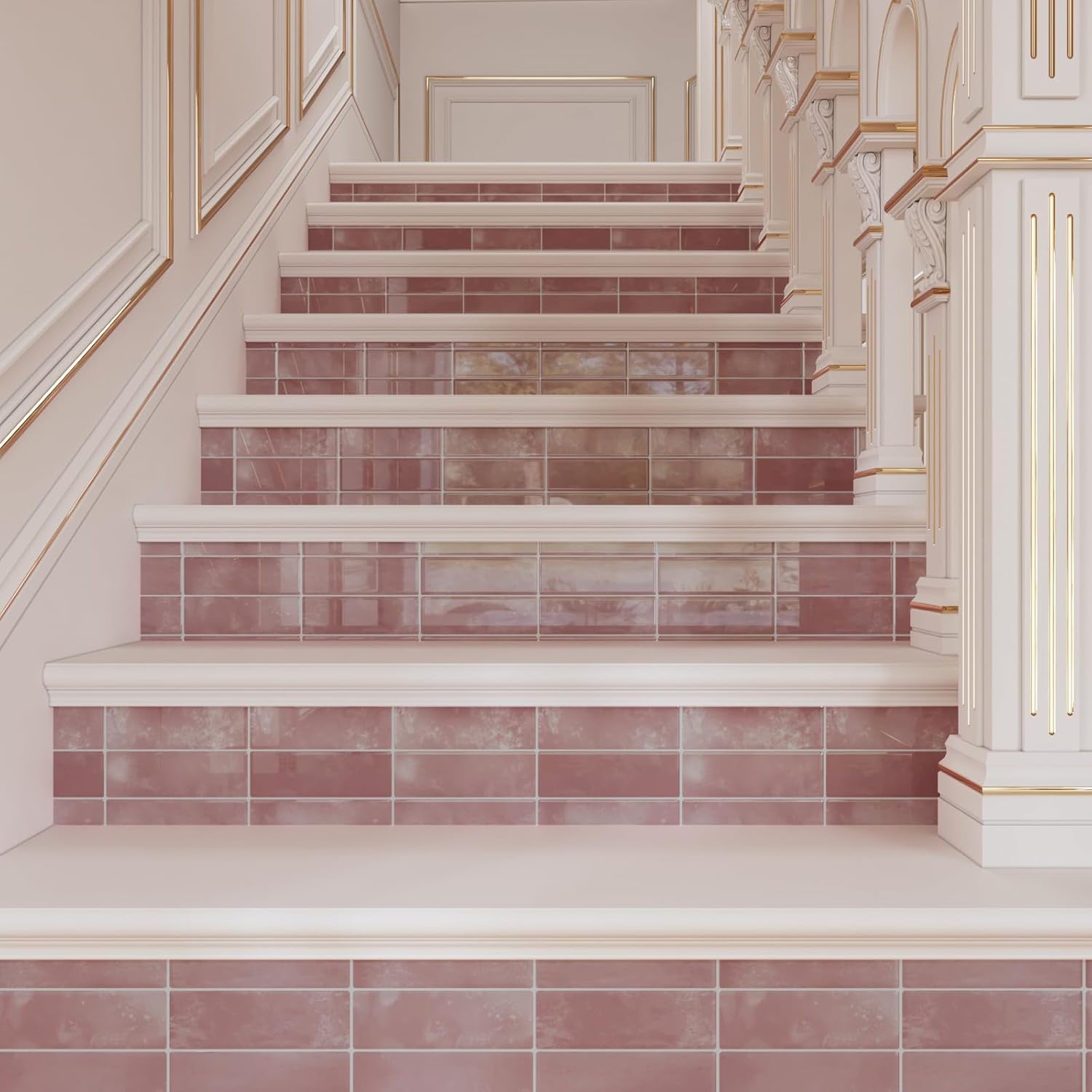 CRE8TIVE 16 Sheets Straight Linear Backsplash Tile for Kitchen Peel and Stick Tile Stick on Backsplash for Kitchen 12"x12" Self Adhesive Temporary Back Splash Wall Tiles for Bathroom Laundry Room