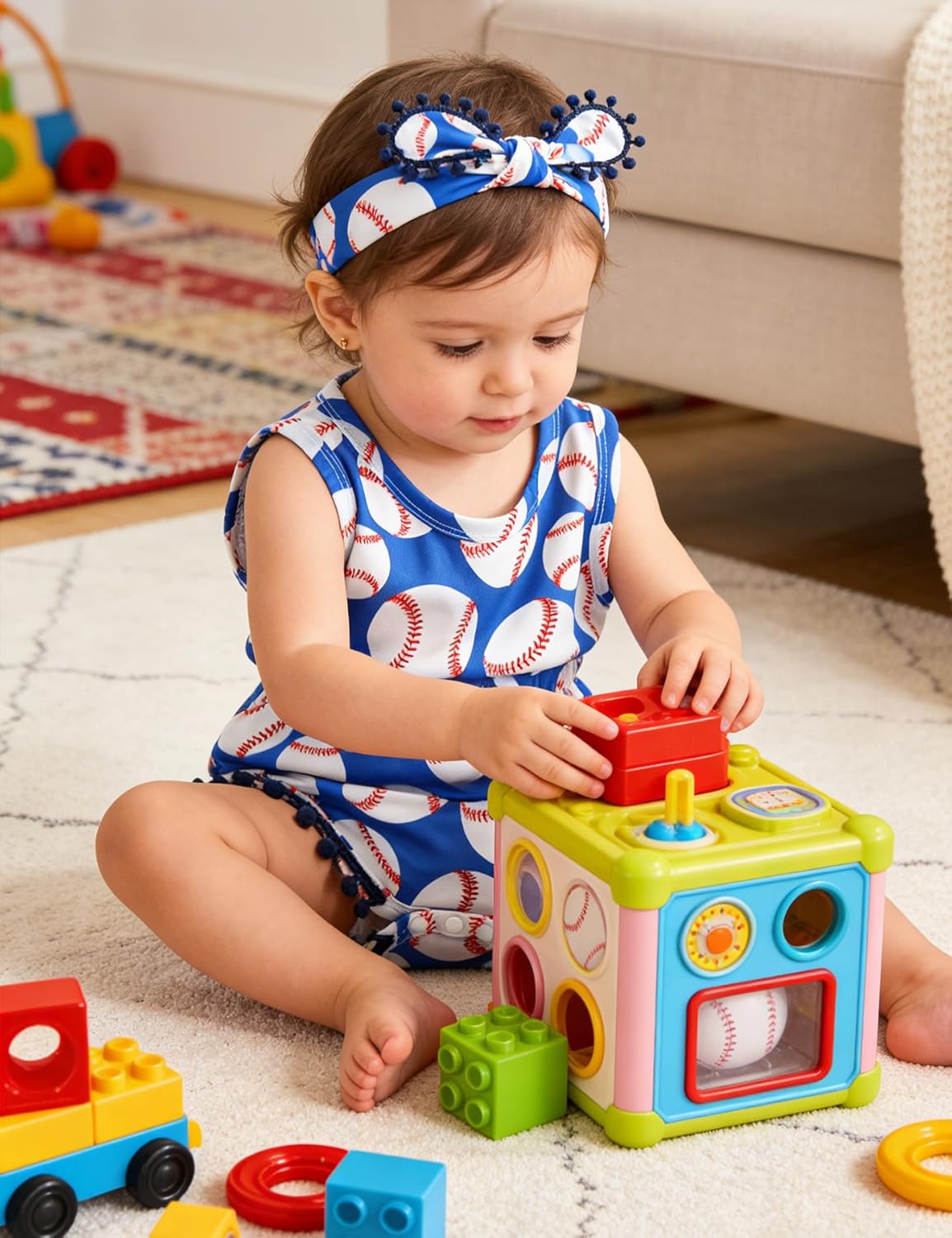 UNICOMIDEA Baby Girls Outfit Newborn Romper Jumpsuits Sleeveless One-Piece Clothes 0-24 Months Bodysuit with Headband - Image 4