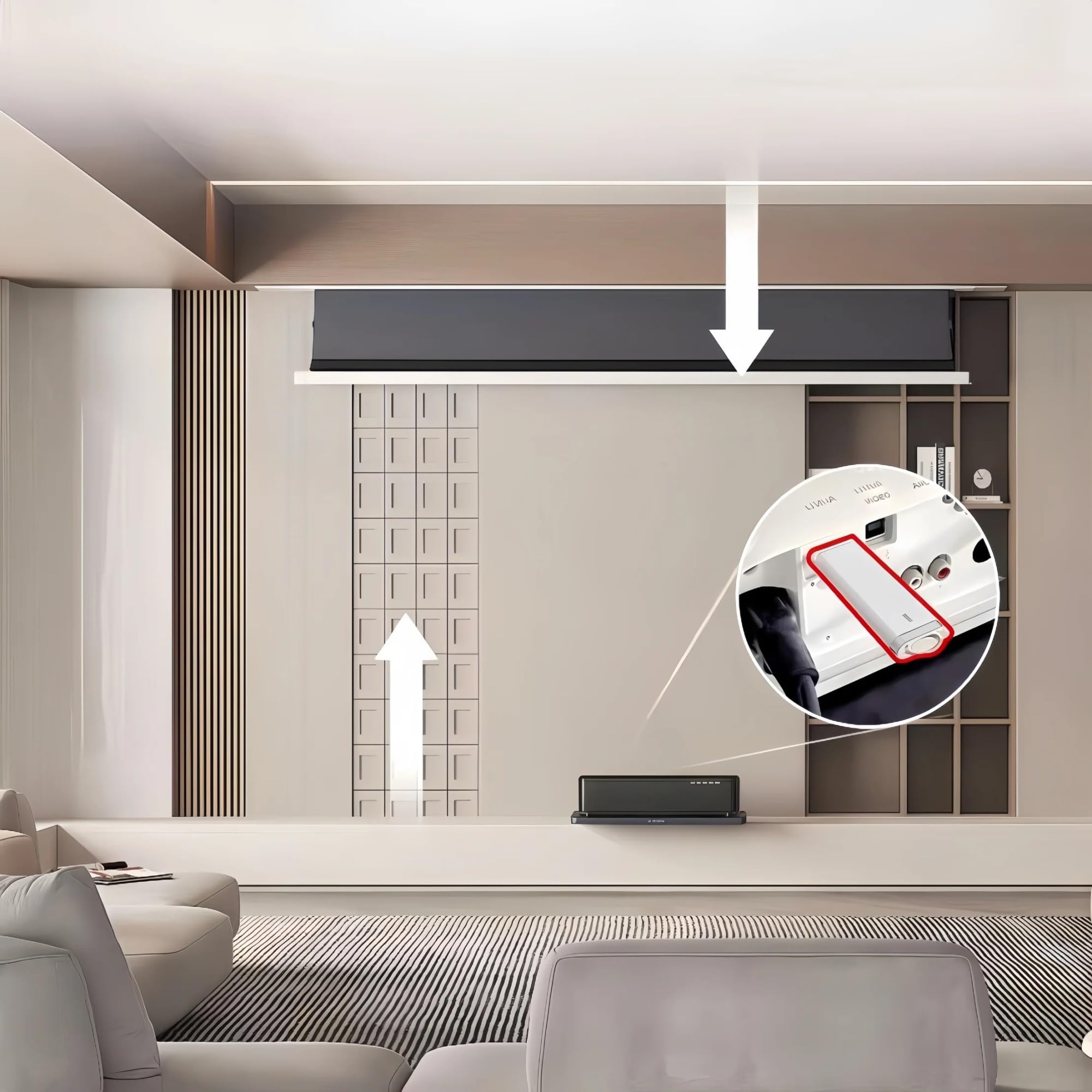 schermo home theater Schermo ALR elettrico da incasso a soffitto per proiettori a focale corta(120 inch)