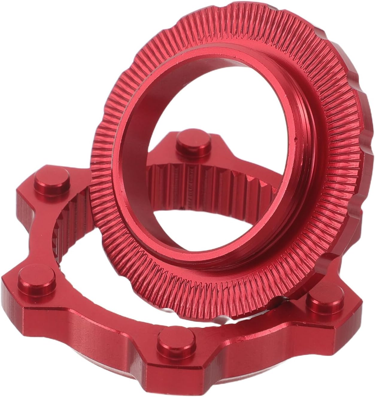 VICASKY Bike Disc Brake Adapter Converter 6-Bolt to Center Lock Aluminum Hub Spacer Red Bicycle Brake Mount for Road and Mountain Bikes Maintenance