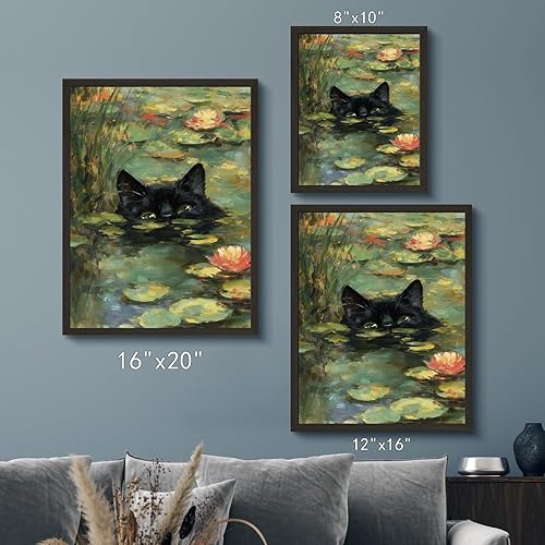 Miniatura 6 de Monet Prints - Lienzo decorativo para pared con diseño de gato en lirios de agua, arte retro para decoración de pared, dormitorio, baño, decoración