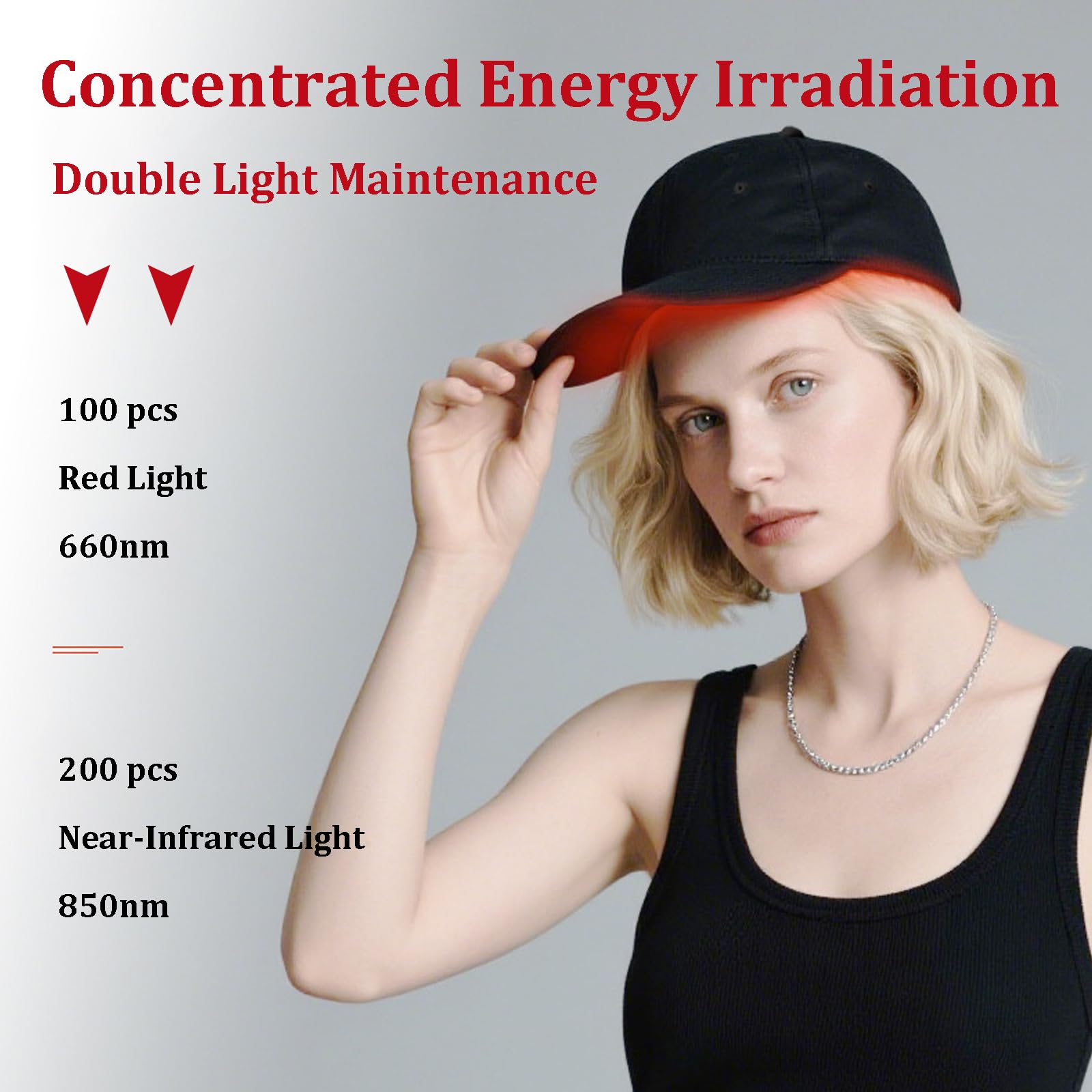 GOURIXIN Gorro LED Crecimiento Cabello Terapia Luz Roja 660/850nm Láser Infrarroja