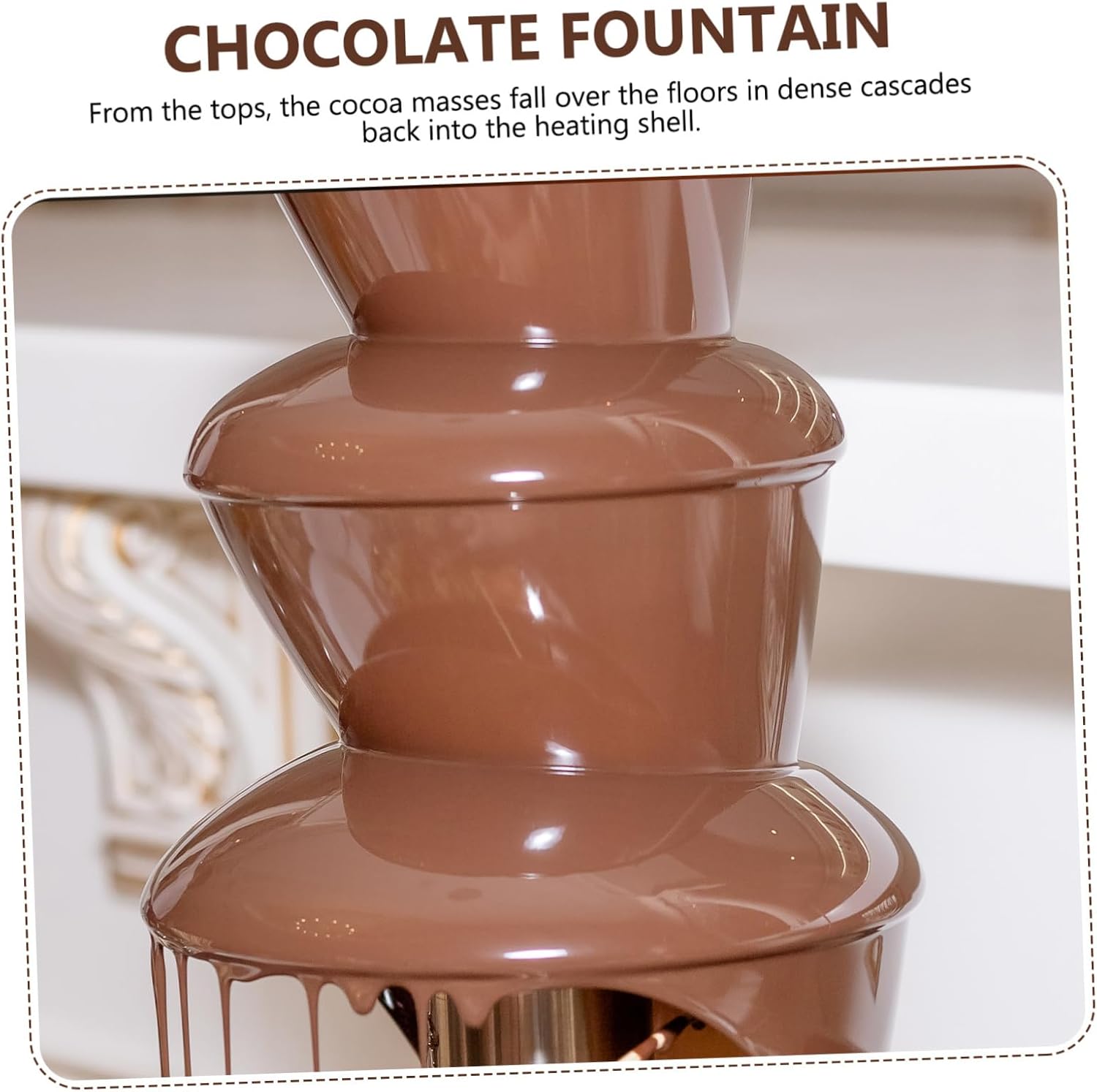 Triple Chocolate Fondue Fountain Machine Melting Chocolate Waterfall for Parties Easy to Assemble