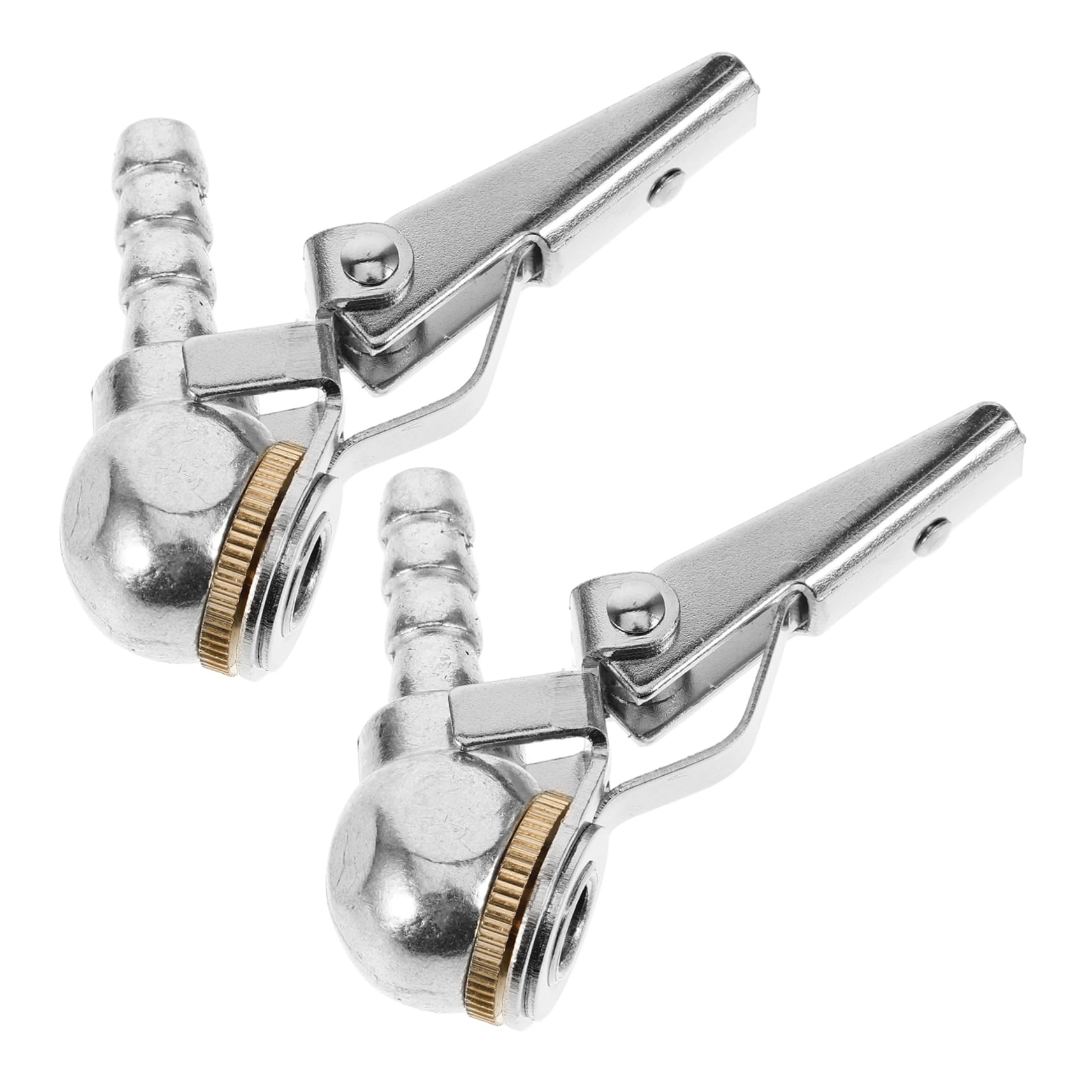 Unomor 2pcs Tire Air Clip with Car Tires Chuck Locking Removal Pressure Auto Tire Inflator for Dually Tire Inflator Hose Air Compressor Attachments Copper Silver
