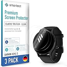 smartect TPU Schutzfolie [3 Stück, Klar] kompatibel mit Garmin Venu 3, Bedeckt das ganze Display, Bildschirmschutz Blasenfrei, Displayschutzfolie Anti Fingerabdruck
