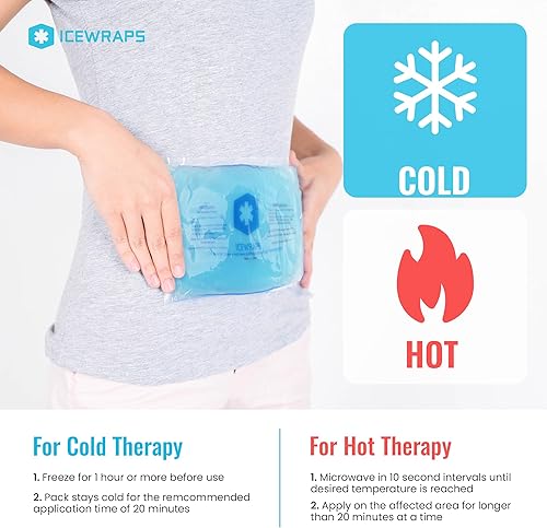 Miniatura 4 de ICEWRAPS Paquetes de hielo reutilizables de gel flexible de 6 x 12 pulgadas para lesiones, después de una cirugía y alivio del dolor, cuello,