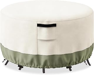 Waterproof Round Patio Table Cover, 42" DIAx28" H, Beige