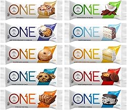 Healthiest Bars One Protein Bars, Variety Pack Sampler, Gluten Free 20g Protein and Only 1g Sugar, 2.12 oz Bars (10 Count)