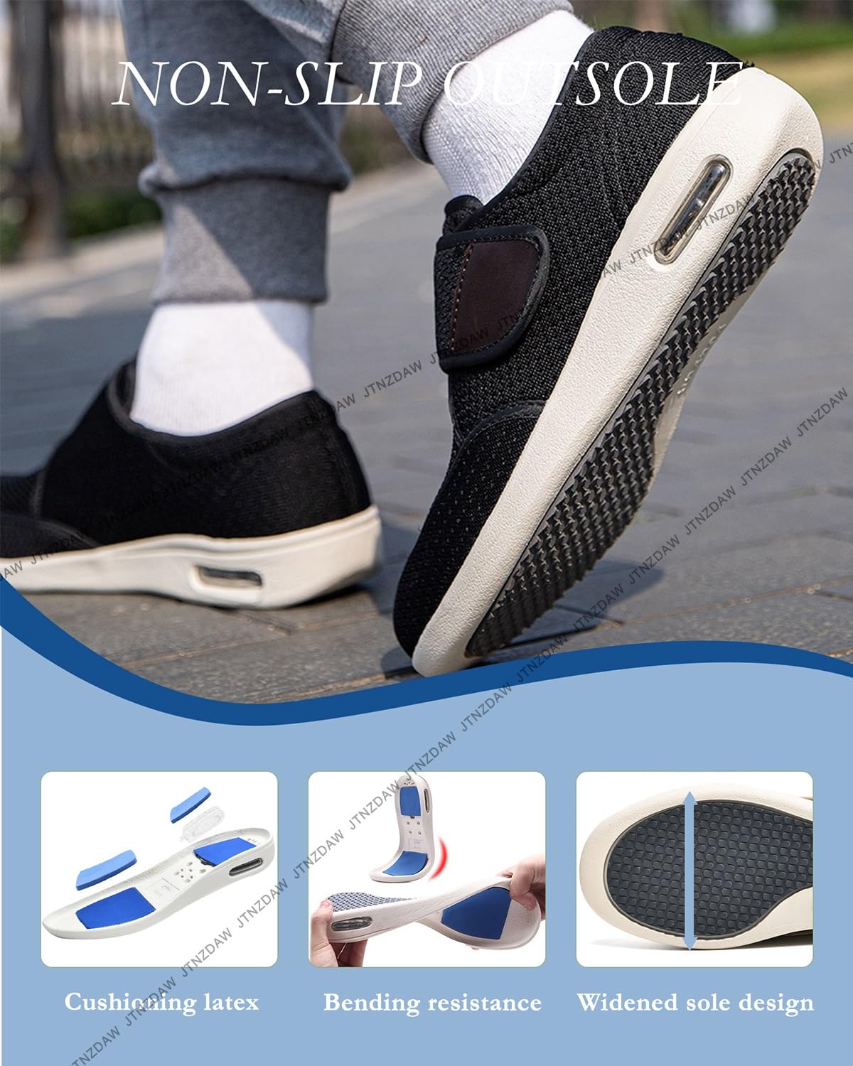 Zapatos Pies Hinchados ortopédicos Deportivos para Caminar Zapatillas ortopédicas Fascitis Plantar Hombre