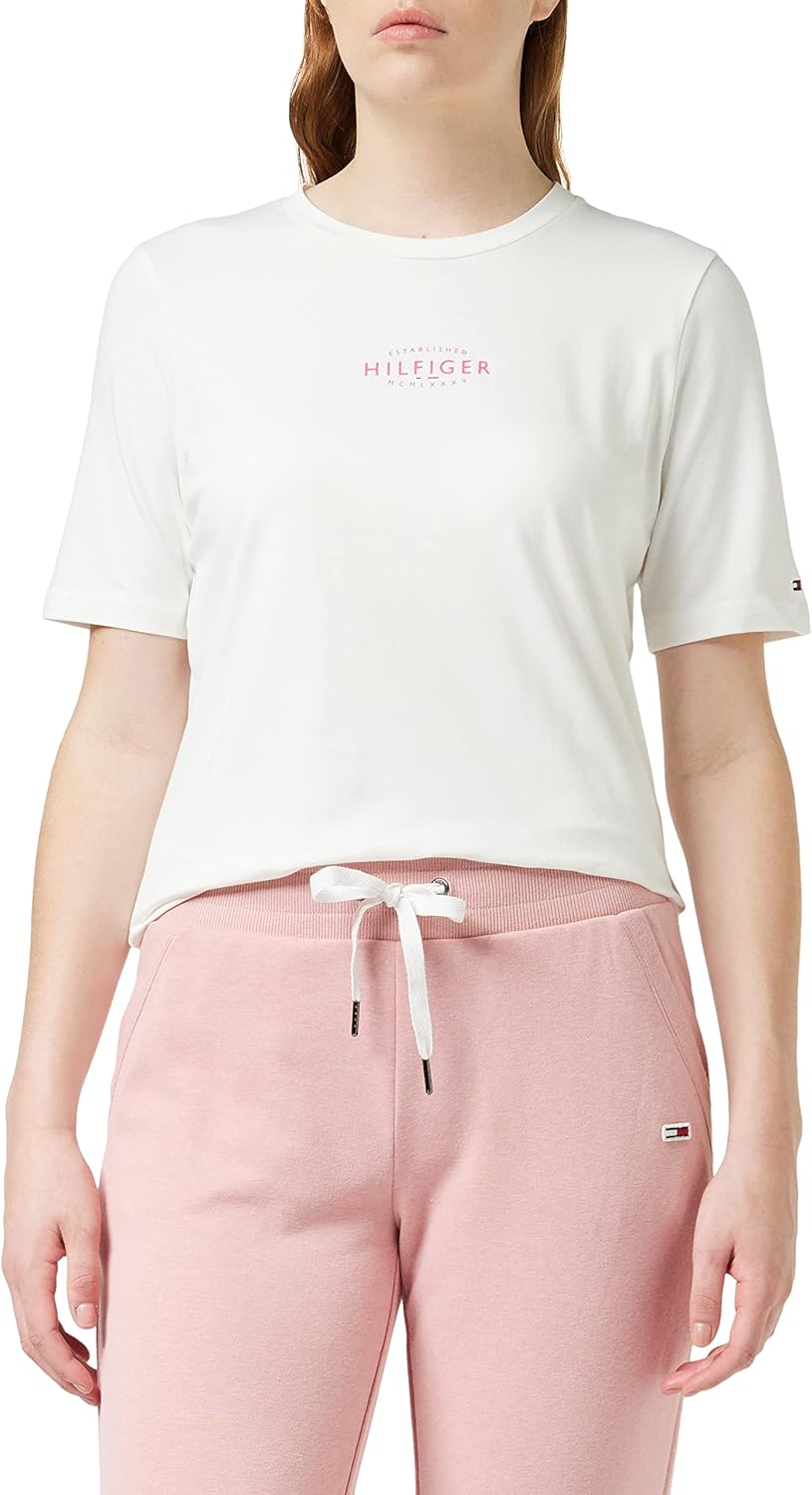 Tommy Hilfiger Marca Reg ESS C-nk SS Tops de Punto S/S para Mujer