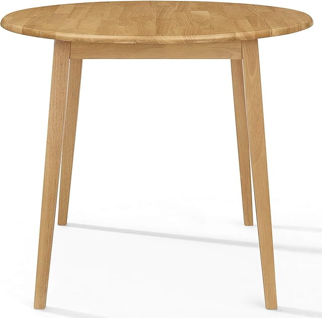 Hallowood Furniture Ledbury Small Round Drop Leaf Dining Table  Wooden Foldable Dining Table in Oak Finish  Folding Kitchen Table Ideal for Home, Office, Café & Restaurant  Diner Table