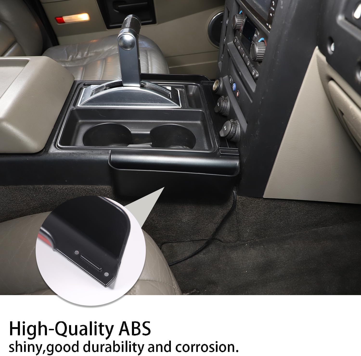 PIUGILH Gear Shift Storage Box Compatible with Hummer H2 2003-2009 Accessories, Center Console Gear Shift Side Tray Storage Box Organizer, 3Pcs