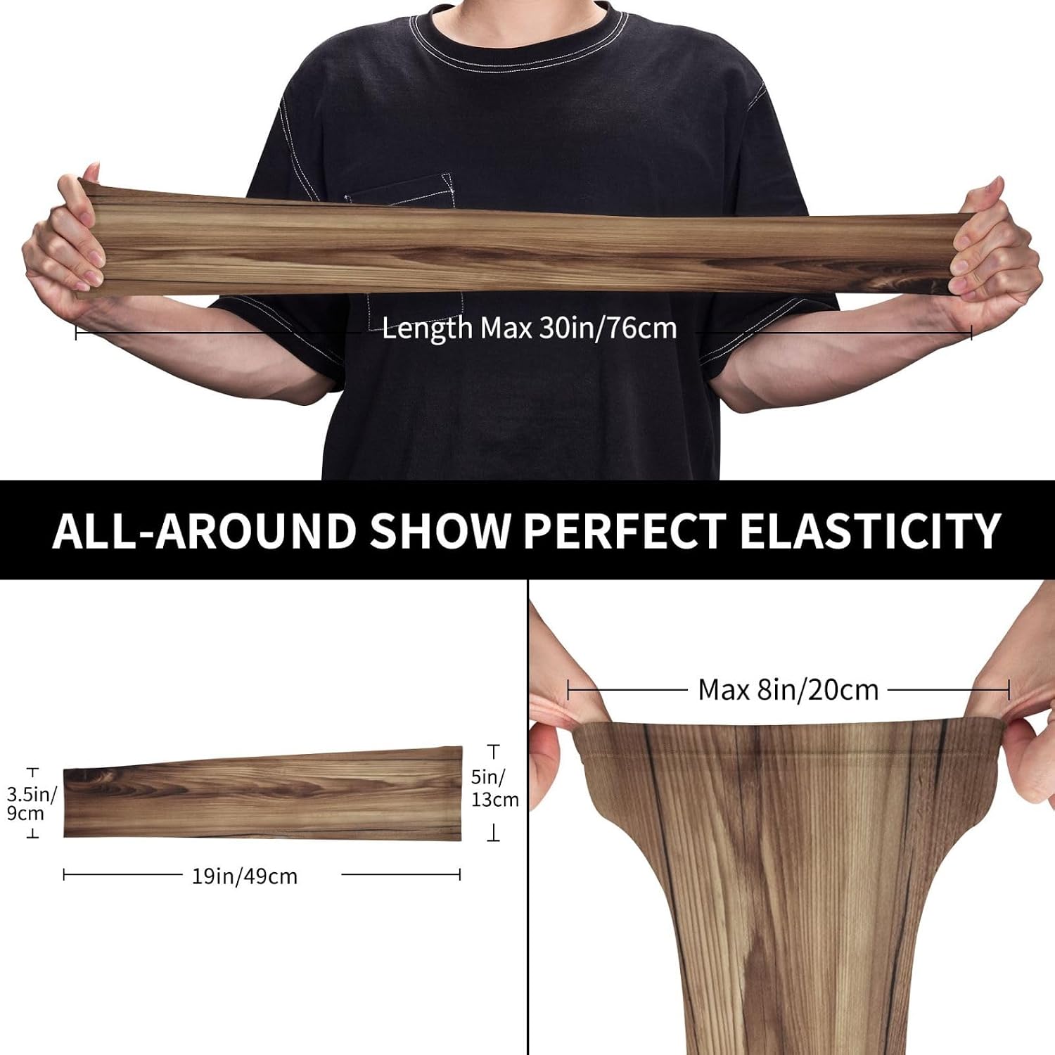 Wood Grain Arm Sleeves UV Sun Protection Cooling Garden Sleeves for Men Women Arm Cover with Thumb Hole