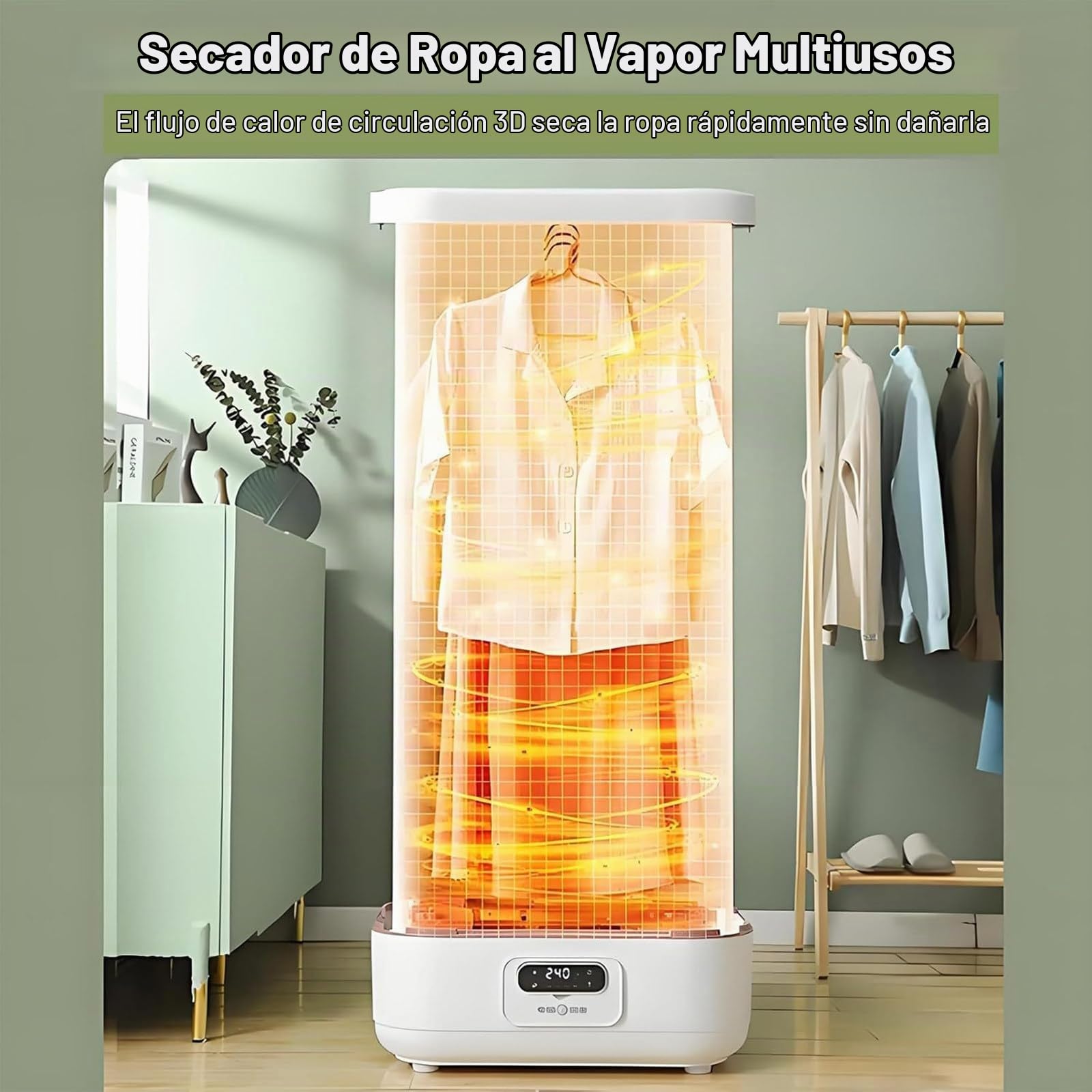 Plancha Ropa Vertical Máquina de Planchado Automática, Secadora de Ropa, Máquina de Secado a Vapor, Portátil, Doméstica, Máquina de Planchado de Secado de ácaros, Máquina Eliminación Arrugas