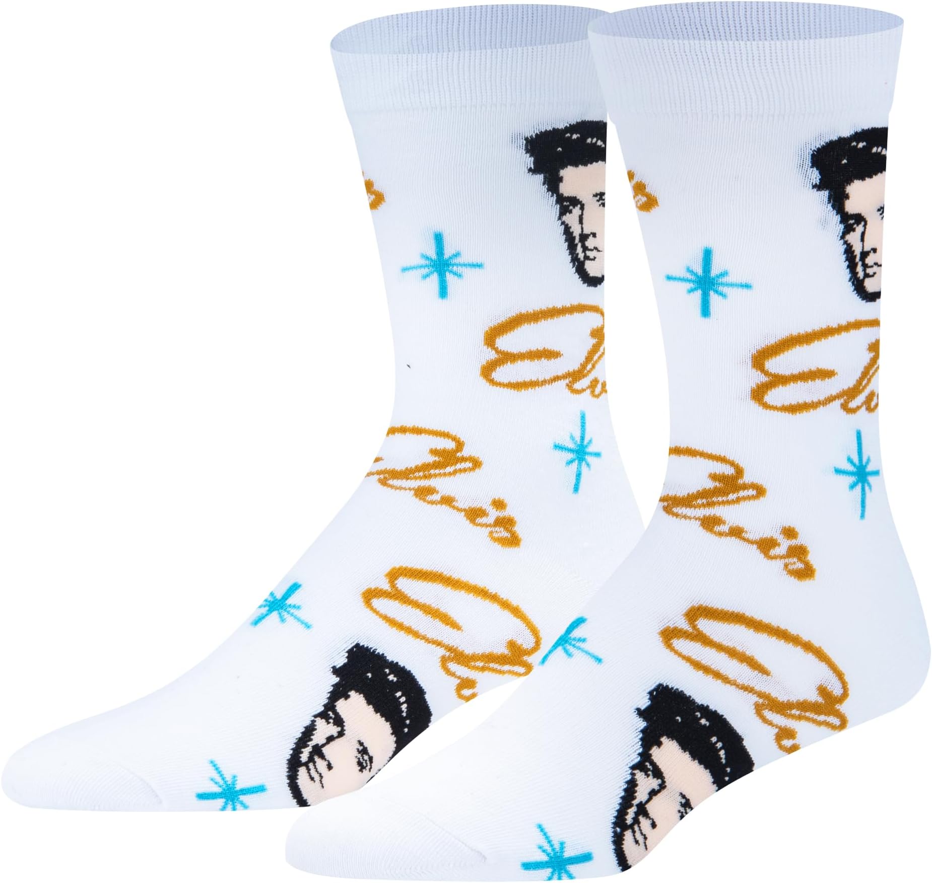 Crazy Socks, Retro Elvis, 1950's King of Rock N Roll, Adult Novelty Crew Socks