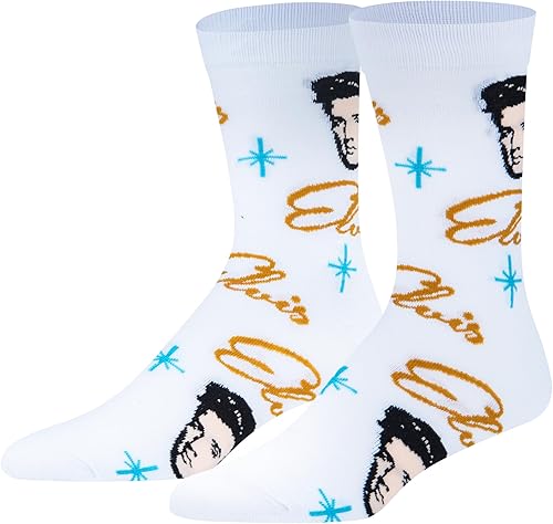 Crazy Socks, Retro Elvis, King of Rock N Roll de los años 50, calcetines novedosos para adultos, Retro Elvis