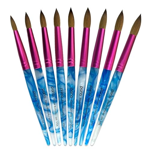 Miniatura 6 de PANA Pure Kolinsky Cepillo de uñas acrílico con mango de madera - forma redonda