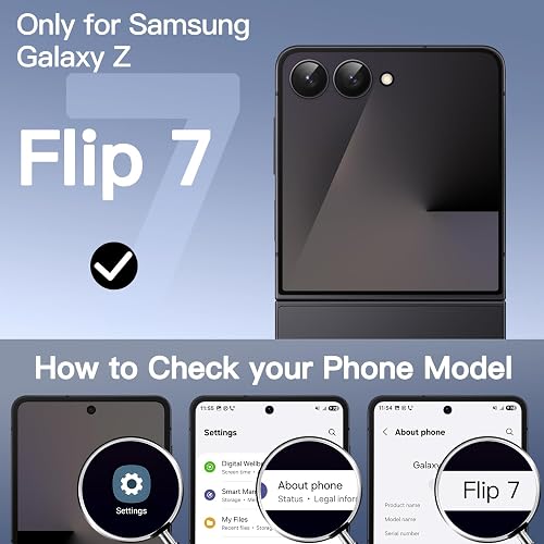 JETech Cover per Samsung Galaxy Z Flip 7, Nero | Pellicola Protettiva Frontale Integrata, Design PC Rigido Sottile, Custodia Protezione Antiurto, Finitura Antigraffio - 2