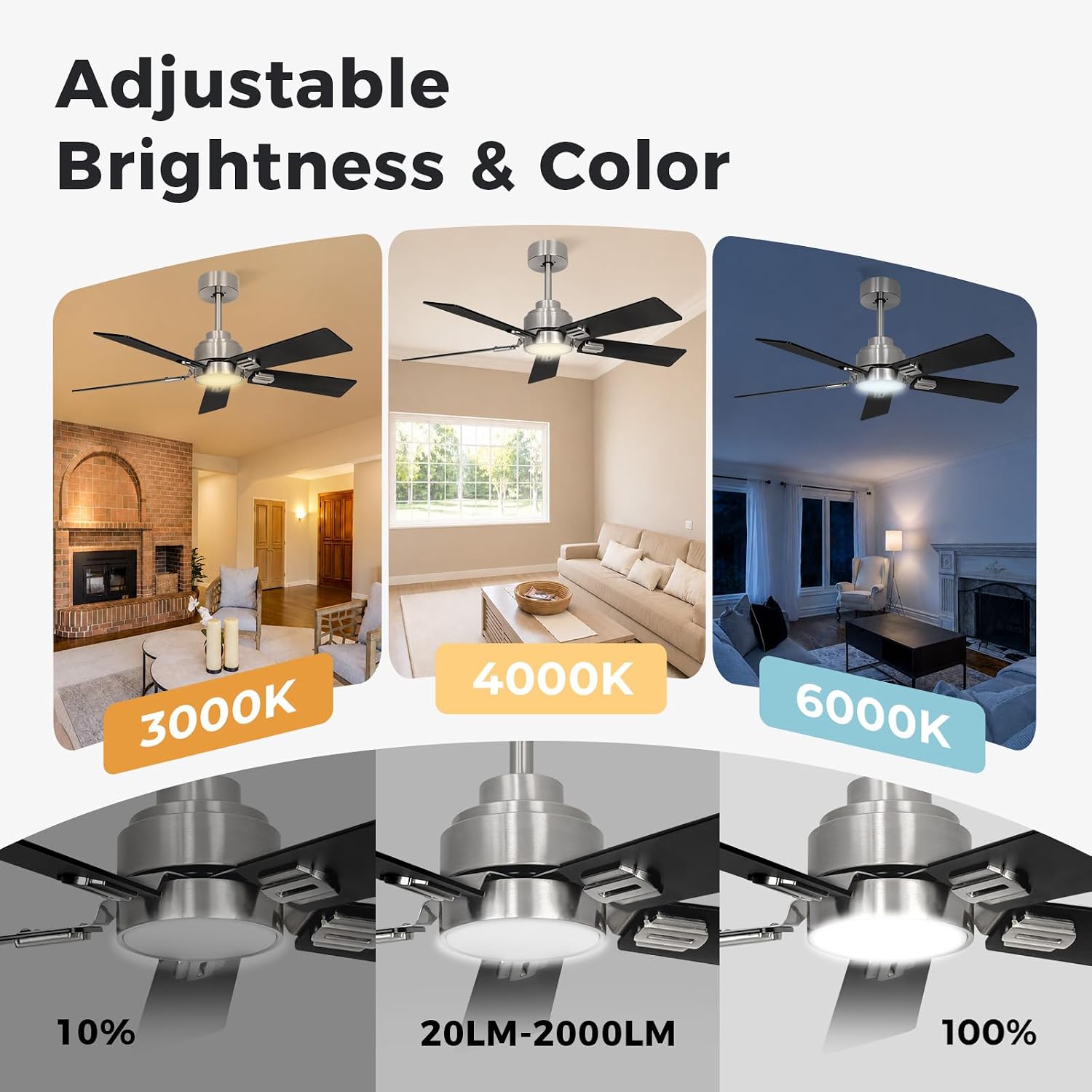 42 Inch Smart Ceiling Fan with LED Lights and WiFi Alexa APP Remote,3CCT,6 Speed,Quiet Reversible DC Motor,Small Indoor Outdoor Ceiling Fan for Bedroom,Living Room,Patio 7 71phmDZbTXL. AC SL1500