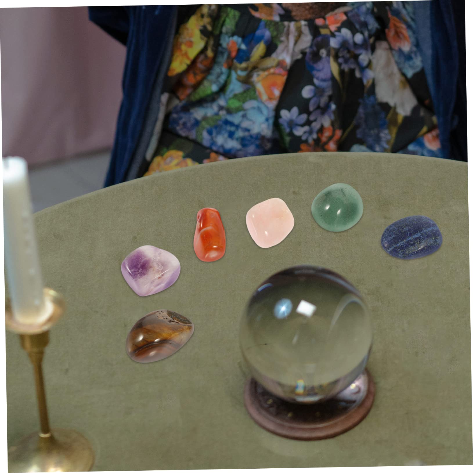 Beatifufu 1 Set Colorful Crystal Stone Decor Household Meditation Stones Crystal Stones for Craft Daily Use Chakra Stones Small Meditation Stones Small Crystal Stones Massage Crystal Stones