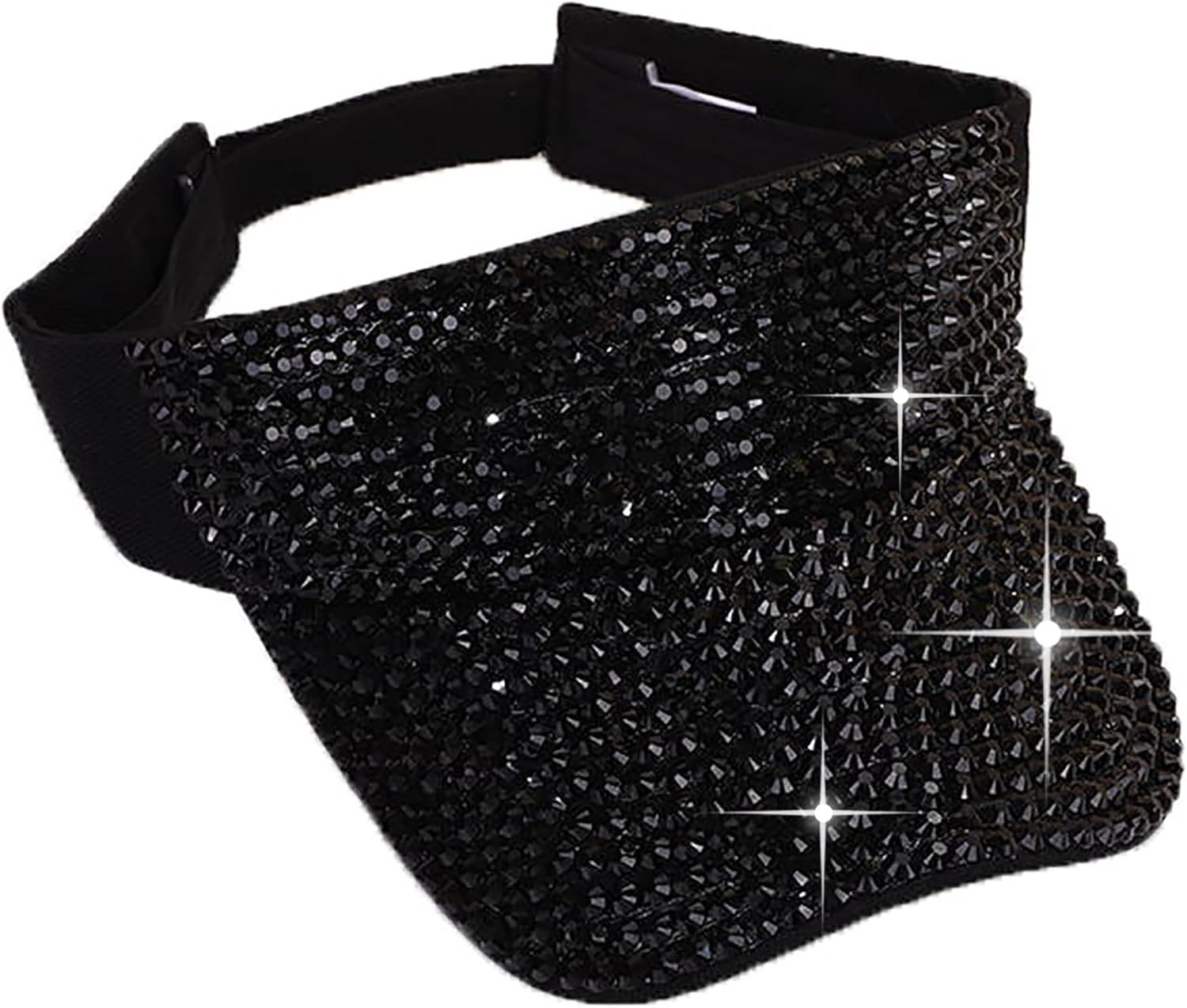 Bling Shiny Rhinestone Sports Sun Visor Hat for Women Summer Adjustable Breathable Beach Visor Caps Running Golf Sun Hat