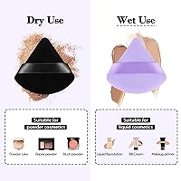 Vista 3 de 8 piezas Esponja para polvo de cara en forma de triángulo, suave y aterciopelada, para polvo suelto, polvo corporal, esponja de maquillaje