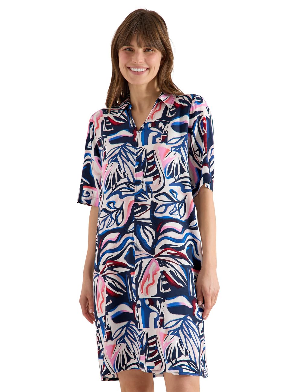 Cecil Damen 1409295 Knielanges Kleid mit grafischem Muster (1er Pack)