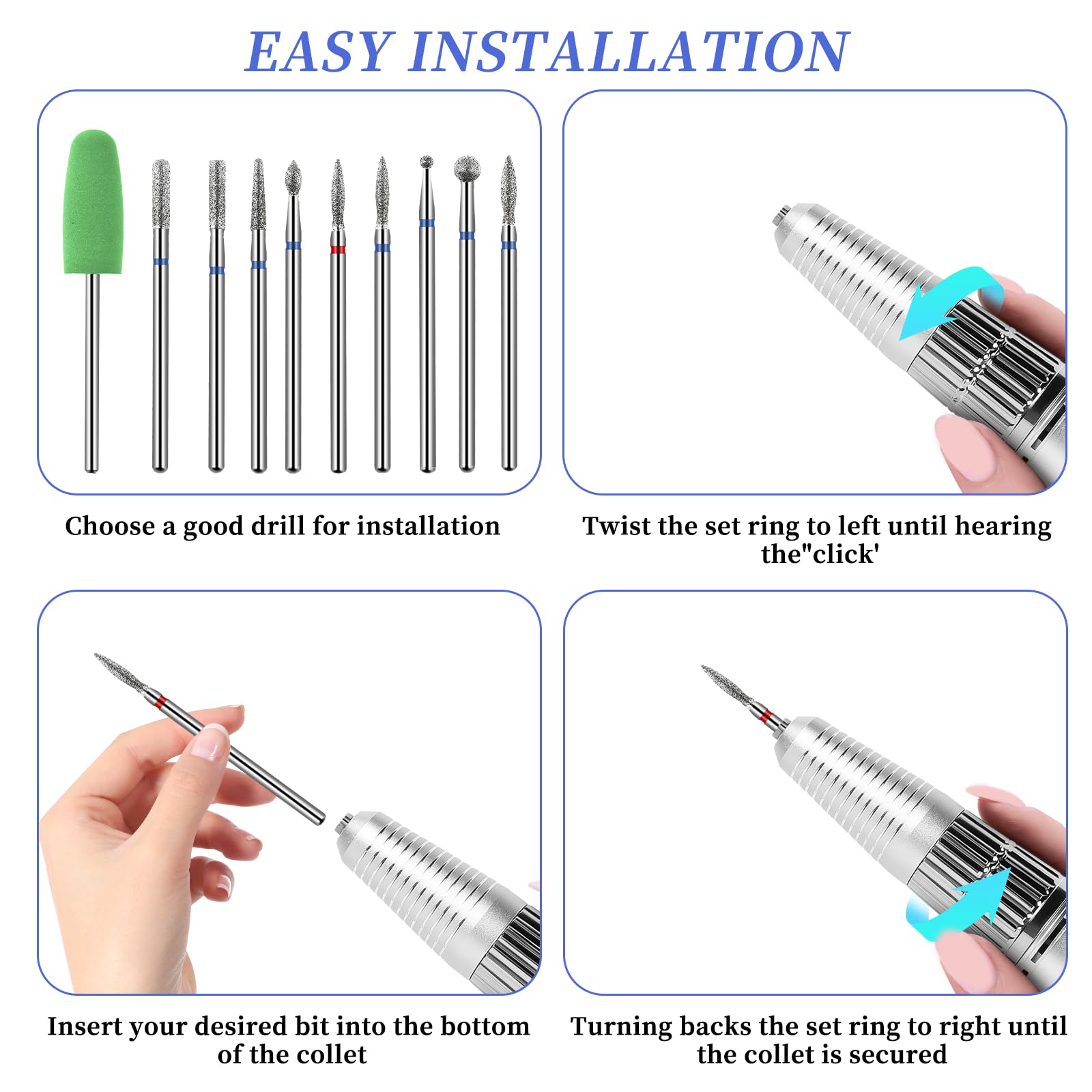 Jeffdad 10pcs Nail Drill Bits Set - Image 4