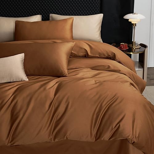 Miniatura 127 de MooMee Queen Duvet Cover Set, 100% Extra Long Staple Cotton 600 Thread Count Sateen Silky Soft Breathable Durable Luxury Hotel Quality Bedding Set