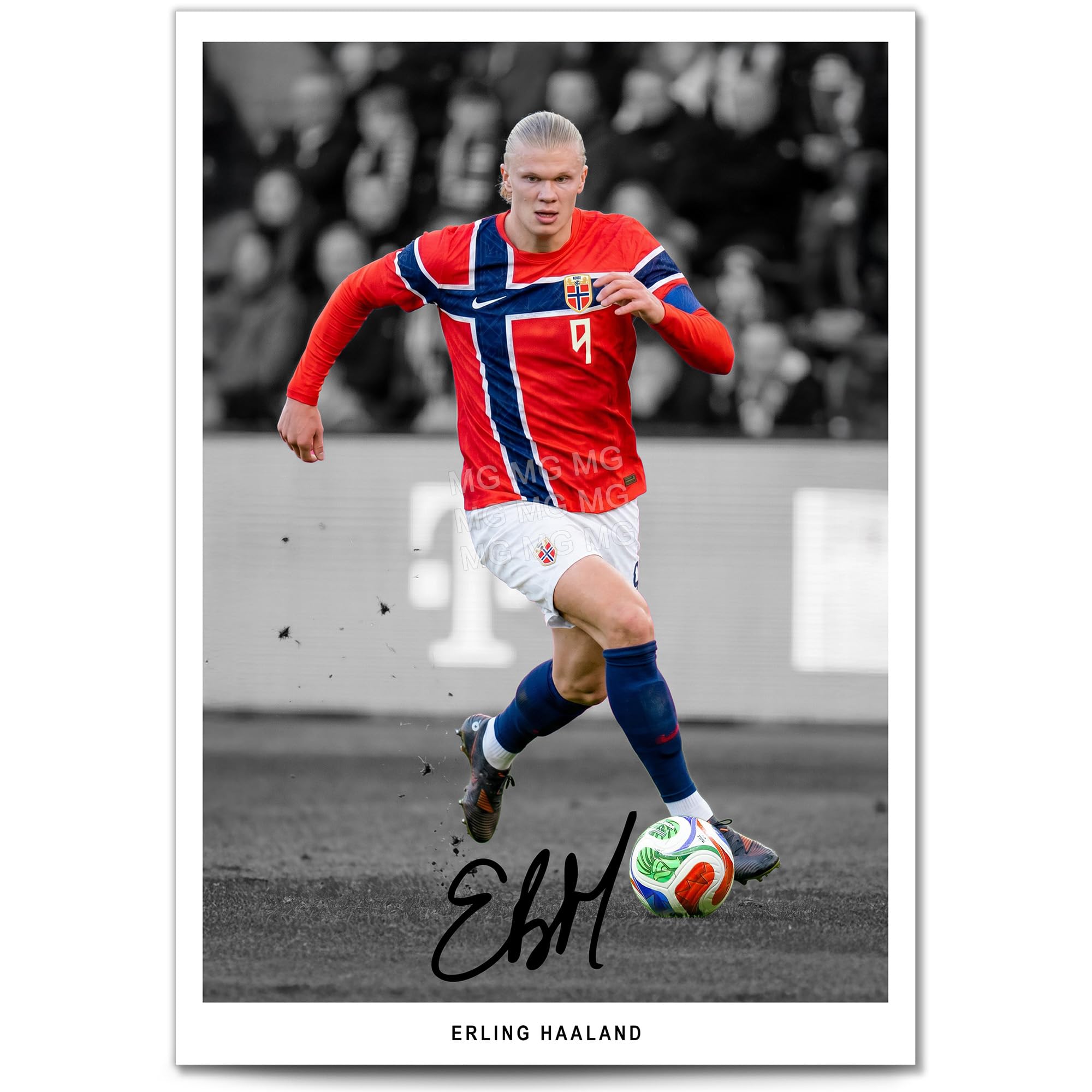 Erling Haaland Manchester City Signed Photo Poster A4/A3 Print Picture Display Framed Autograph Memorabilia for Football Fans Gift Norway (Norway A3 Poster Only)